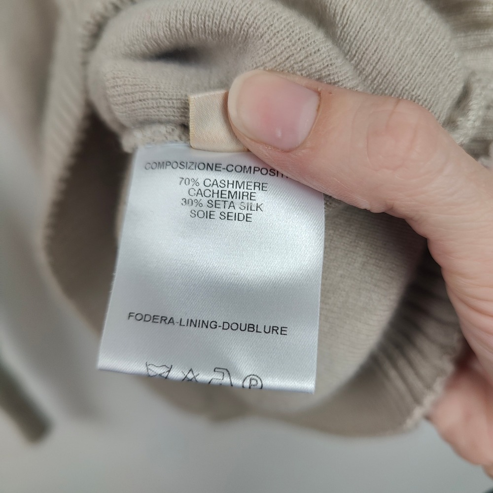 Stella McCartney Sweater Womens 44 Medium Beige Cashmere Silk Cable Knit Top - Picture 9 of 11